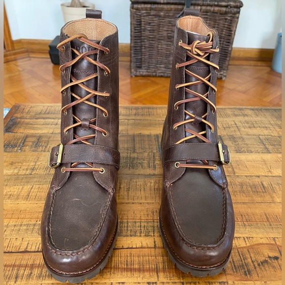 Polo Ralph Lauren Men’s Ranger Boot in Dark Brown, Smooth Oil Leather. Size 12 D - Picture 2 of 6